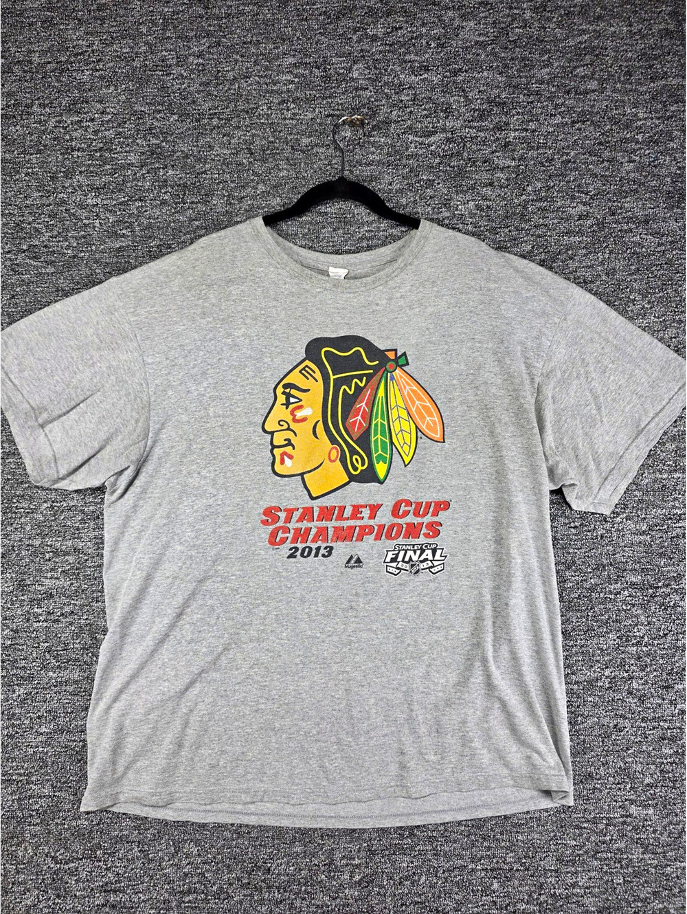 Delta Pro Weight Chicago Blackhawks 2013 Stanley Cup Final T-Shirt Gray 2XL